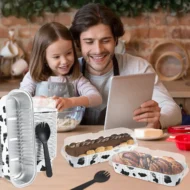 50pcs cake Box Foil Loaf Pan Homemade Cake Bake Mold of Home Shop Baking Wedding Party Cheesy Cheese Bread Container Dessert Box - Image 6