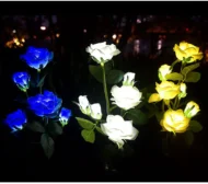 7Head LED Solar Simulation Rose lilies Flower LED Light Garden Yard Lawn Night Lamp Landscape Garden Home Decoration Flowers - Image 4