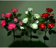 7Head LED Solar Simulation Rose lilies Flower LED Light Garden Yard Lawn Night Lamp Landscape Garden Home Decoration Flowers - Image 5