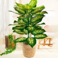 85cm 30 Leaves Tropical Artifici Plant Large Fake Palm Tree Artificial Plants Leaves Plastic Foliage for Home Garden Decoration - Image 3
