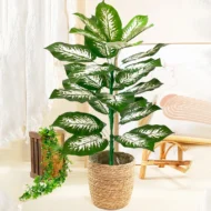85cm 30 Leaves Tropical Artifici Plant Large Fake Palm Tree Artificial Plants Leaves Plastic Foliage for Home Garden Decoration - Image 5