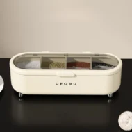 Kitchen Supplies Salt, Sugar, and Monosodium Glutamate Four-Grid Storage Integrated Light Luxury Spice Box Combination Suit - Image 2