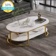 Marble Luxury Coffee Table Modern Nordic Living Room Iron White Coffe Table Center Console Table Dining Muebles Home Furniture - Image 3