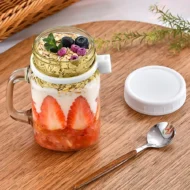 Overnight Oats Jars Milk Fruit Salad Food Storage Container Glass Breakfast Cup With Spoon Coffee Tea Can Kitchen Item - Image 3