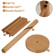 Pasta Drying Rack with 16 Suspension Rods Wooden Collapsible Spaghetti Dryer Stand Kitchen Accessories Pasta Cooking Tools - Image 3