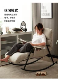 Recliner Nordic Lazy Sofas Rocking Chairs Living Room Furniture Foldable Sofa Bed Modern Balcony Bedroom Relaxing Lounge Chairs - Image 4