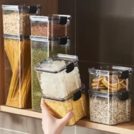 Sealed plastic food storage box cereal candy Dried jars with lid fridge storageTank containers household items kitchen organizer - Image 3